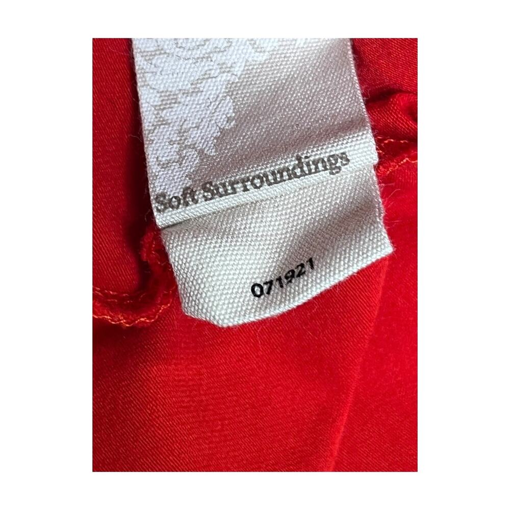 Soft Surroundings Dress Womens Medium Red V Neck Asymmetrical Hem Casual Flowy - Picture 5 of 8